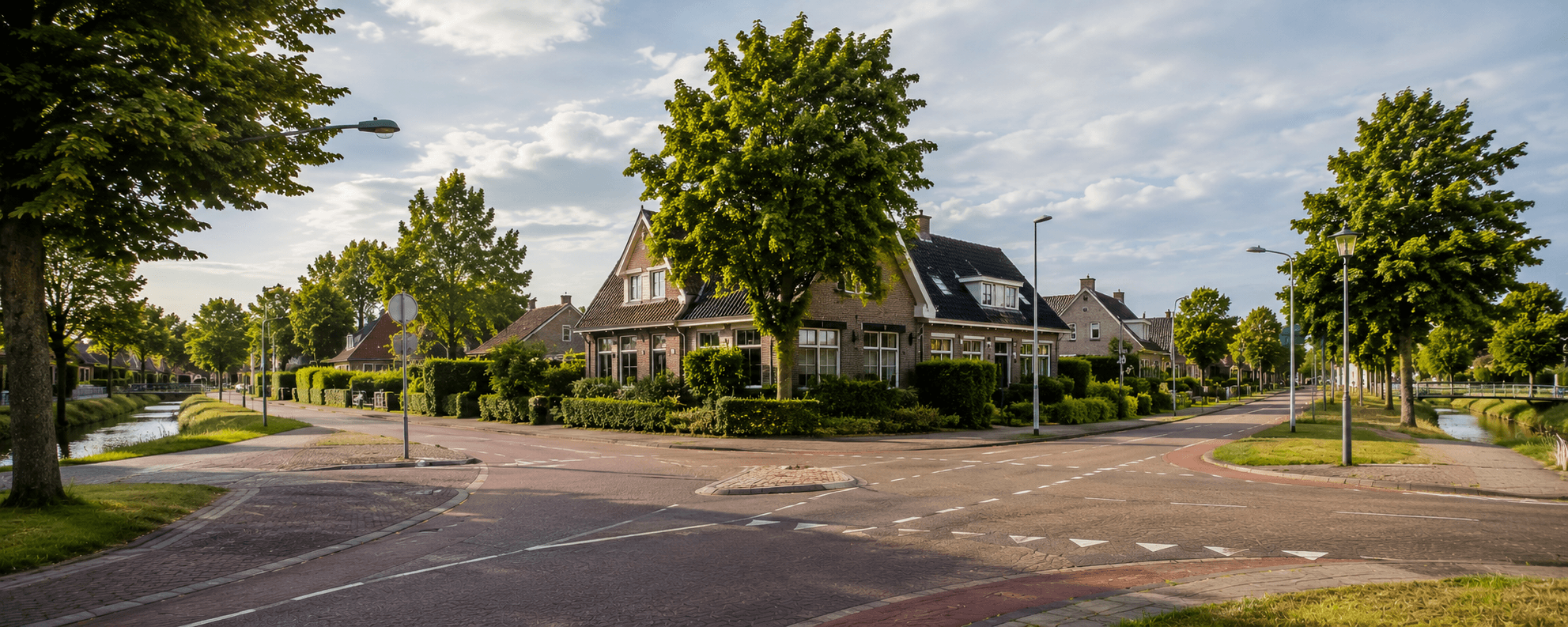 Dutch intersection with road markings